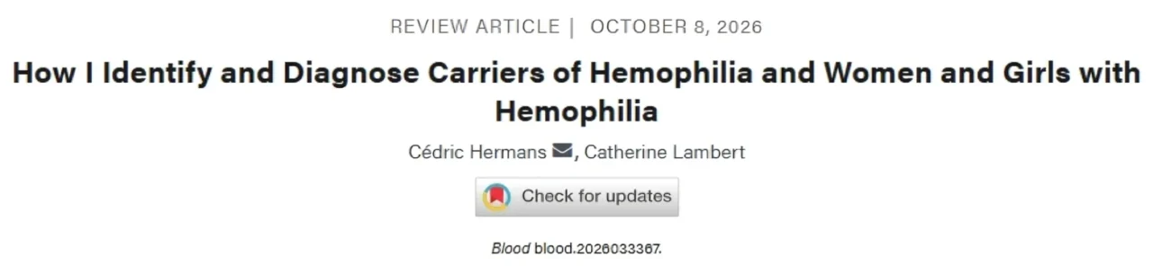 Cedric Hermans: Identifying and Diagnosing Hemophilia Carriers and Affected Females