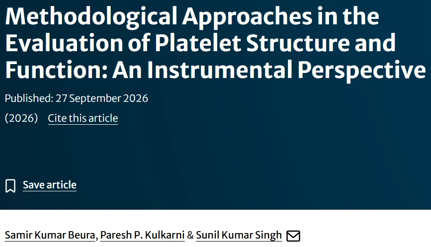 Samir Kumar Beura: Modern Approaches to Platelet Structure and Function 1 Samir Kumar Beura: Modern Approaches to Platelet Structure and Function