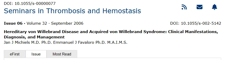 Emmanuel J Favaloro: 100 years of von Willebrand Disease in 2026 2 Emmanuel J Favaloro: 100 years of von Willebrand Disease in 2026