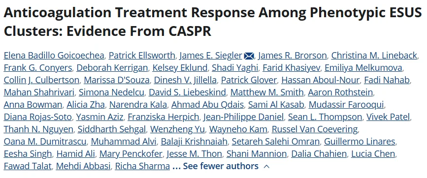 Muhammad Alvi: CASPR Study Explores Treatment Response Across ESUS Phenotypes 1 Muhammad Alvi: CASPR Study Explores Treatment Response Across ESUS Phenotypes