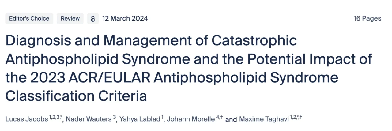 Francisco Chacón-Lozsán: Catastrophic Antiphospholipid Syndrome A Rapidly Progressive Multiorgan Thrombotic Emergency