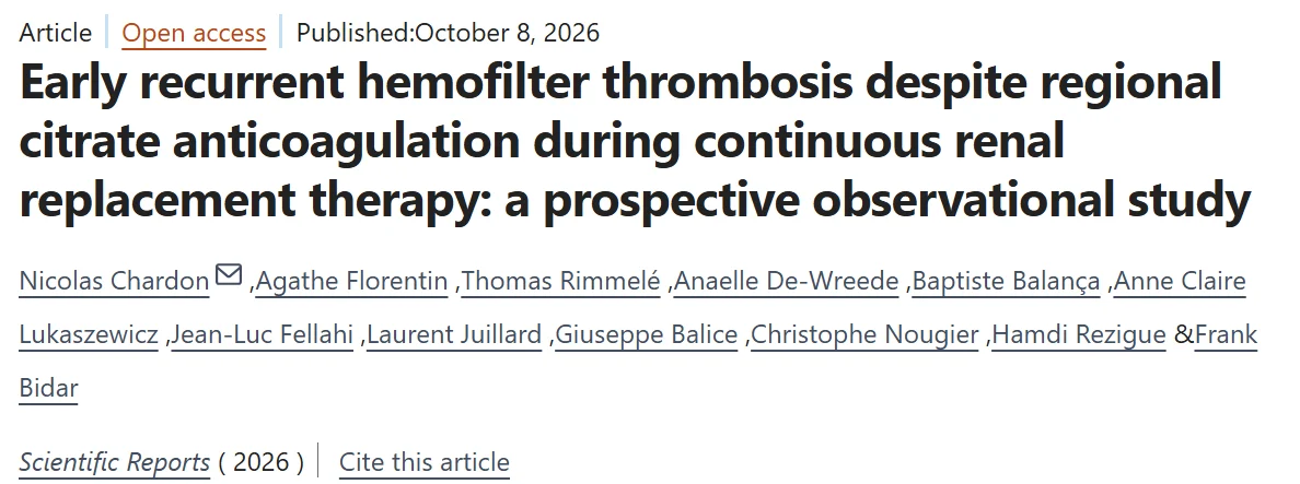 Frank Bidar: Why Do CRRT Filters Clot Despite Adequate Citrate Anticoagulation? 1 Frank Bidar: Why Do CRRT Filters Clot Despite Adequate Citrate Anticoagulation?