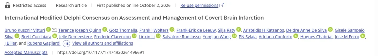 New International Consensus on Covert Brain Infarction - International Journal of Stroke