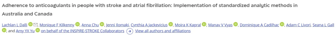DOAC Adherence in Stroke Patients With Atrial Fibrillation - International Journal of Stroke 1 DOAC Adherence in Stroke Patients With Atrial Fibrillation - International Journal of Stroke