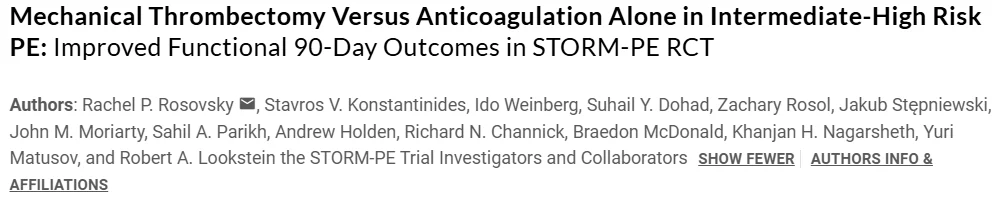 Robert Lookstein: Mechanical Thrombectomy Shows Functional Benefits in Intermediate-High-Risk PE 1 Robert Lookstein: Mechanical Thrombectomy Shows Functional Benefits in Intermediate-High-Risk PE