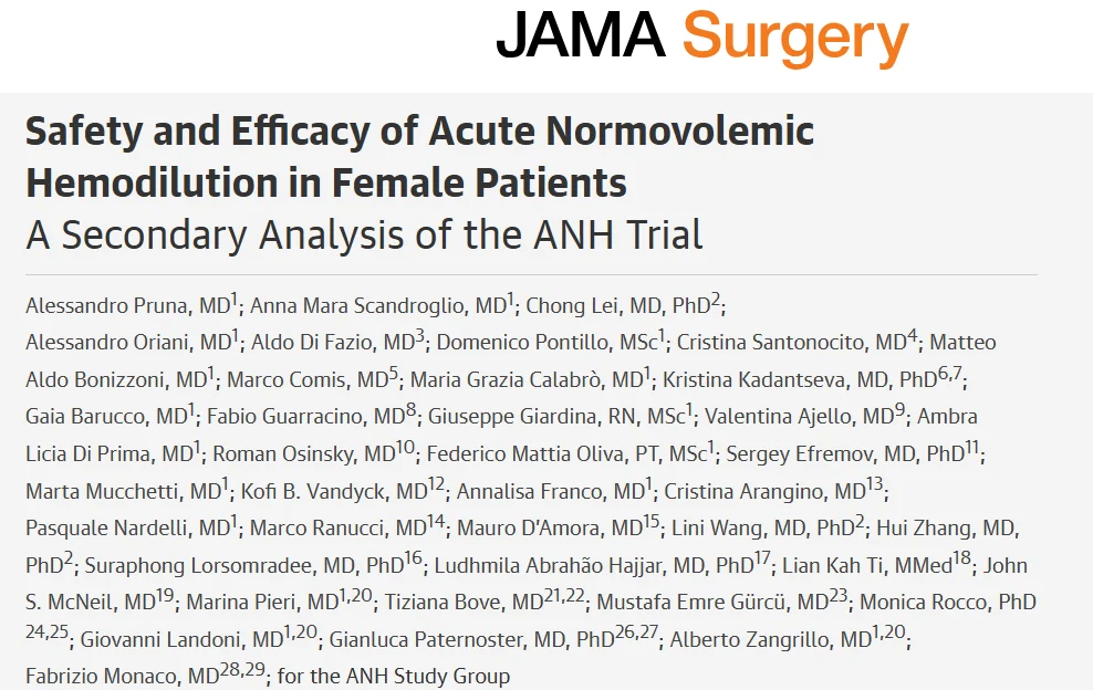 Valentina Ajello: Does ANH Benefit Women in Cardiac Surgery?