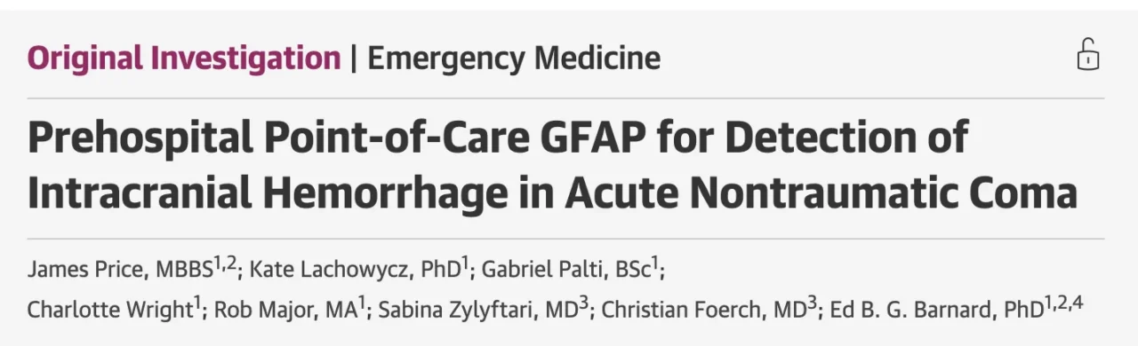 Robert Major: GFAP as a Point-of-Care Biomarker in Intracerebral Hemorrhage 1 Robert Major: GFAP as a Point-of-Care Biomarker in Intracerebral Hemorrhage