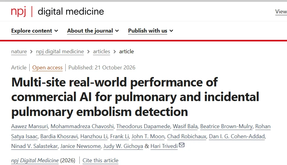 Hari Trivedi: Real-World AI Performance in PE Detection 1 Hari Trivedi