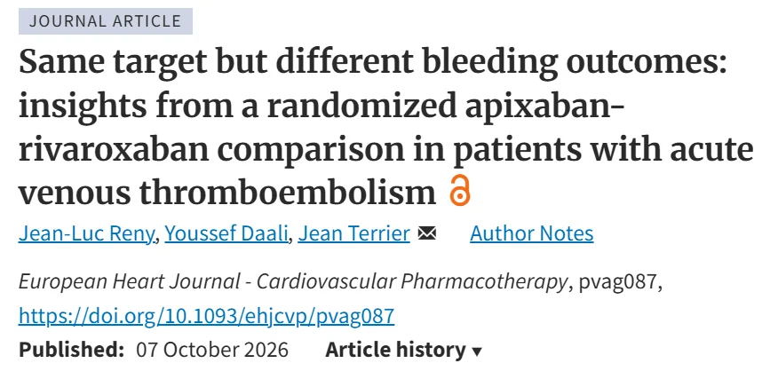 Jean Terrier: COBRRA Trial - Comparing Bleeding Risks Between DOACs