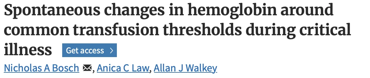 Theodore Iwashyna: Could Hemoglobin Thresholds Lead to Unnecessary Blood Transfusions in ICU Patients?