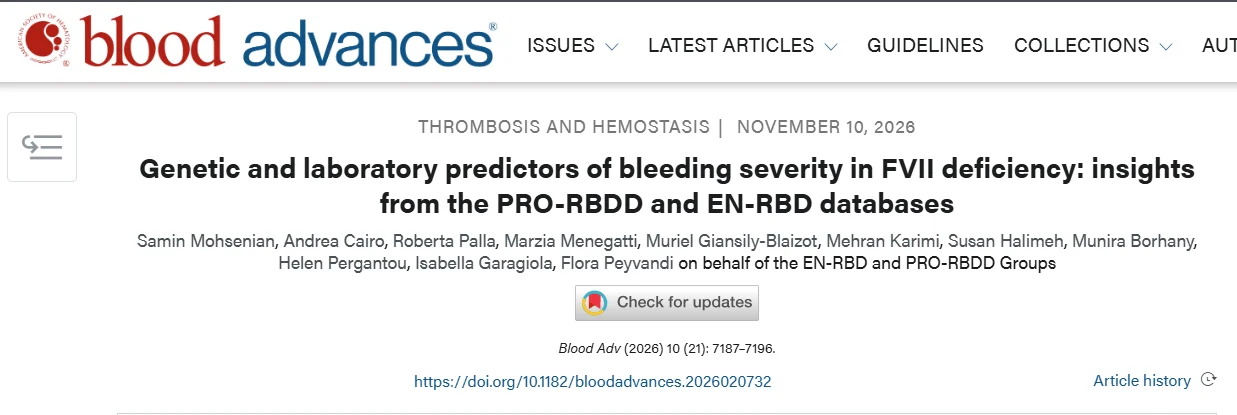 Flora Peyvandi: Molecular and Lab Markers Linked to Bleeding Severity in Factor VII Deficiency 1 Flora Peyvandi