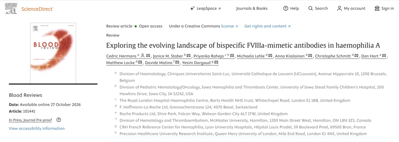 Cedric Hermans: The Next Generation of FVIIIa-Mimetic Antibodies in Haemophilia A 1 Cedric Hermans: The Next Generation of FVIIIa-Mimetic Antibodies in Haemophilia A