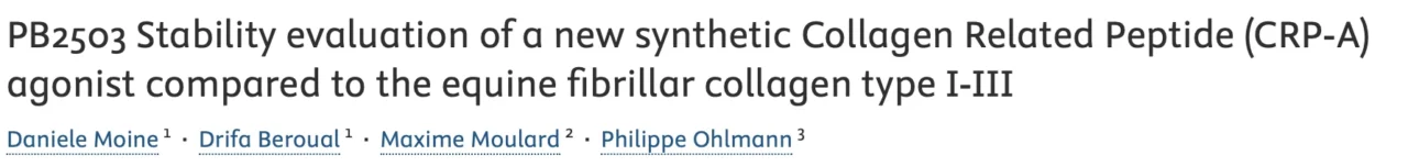 Ed Shovelin: Comparative Hemostatic Performance of CRP-A and Equine Fibrillar Collagen