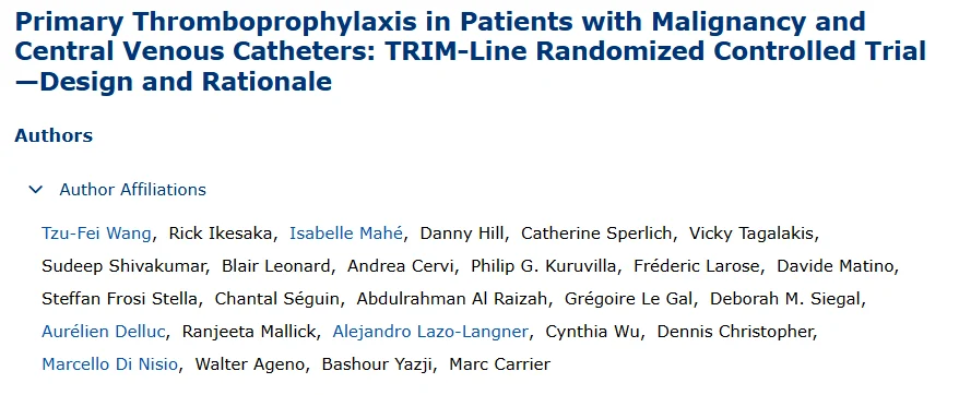 Marc Carrier: TRIM-Line Trial Evaluates VTE Prevention in Cancer 1 Marc Carrier: TRIM-Line Trial Evaluates VTE Prevention in Cancer