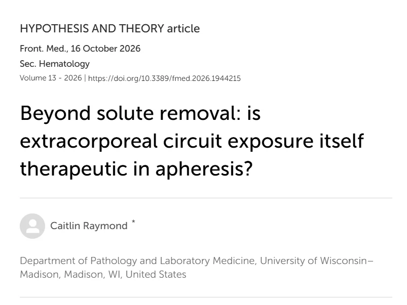 Caitlin Raymond: Could the Apheresis Circuit Itself Modulate Immunity?