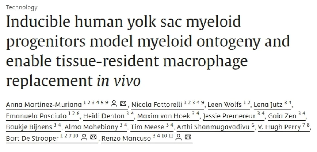 Renzo Mancuso: Human Stem Cell Model Reveals Progenitor Fate in Tissue Macrophages 1 Renzo Mancuso: Human Stem Cell Model Reveals Progenitor Fate in Tissue Macrophages
