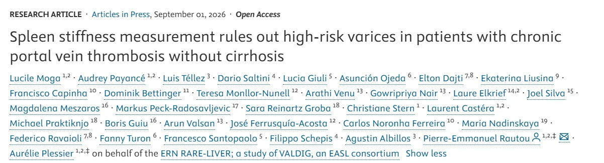 Federico Ravaioli: 40 kPa Spleen Stiffness May Help Avoid Endoscopy in Chronic PVT