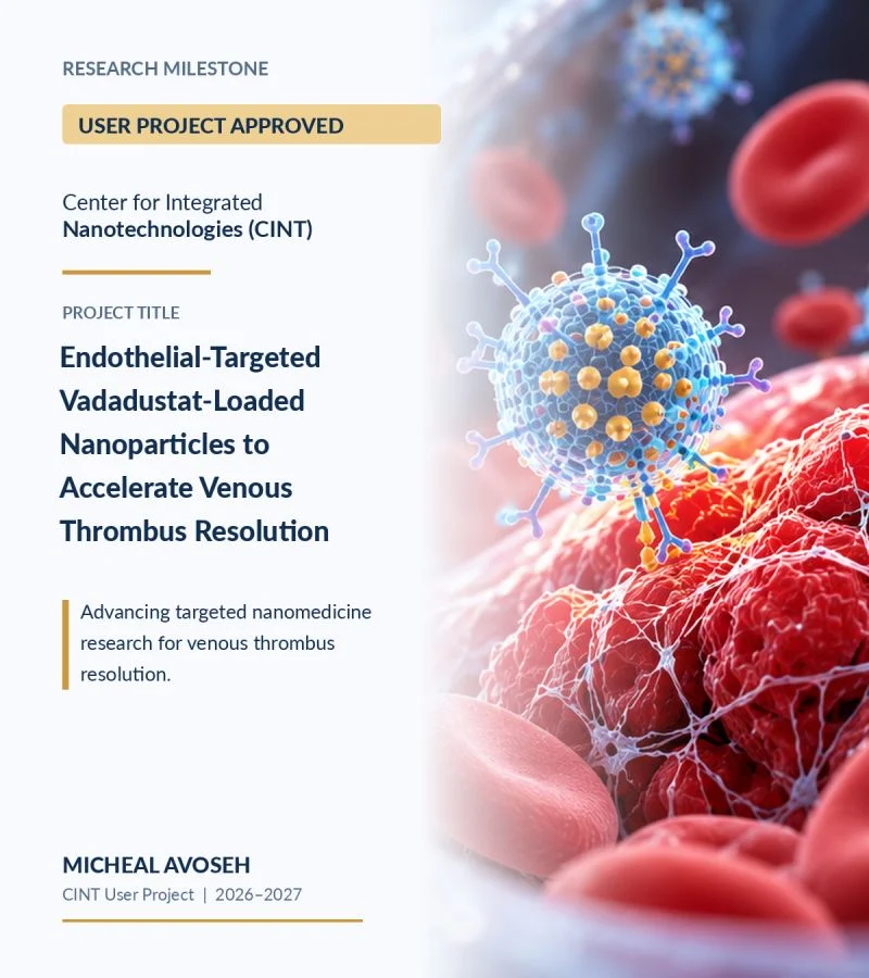 Micheal Avoseh: Nanoparticle Research for Venous Thrombosis 1 Micheal Avoseh: Nanoparticle Research for Venous Thrombosis