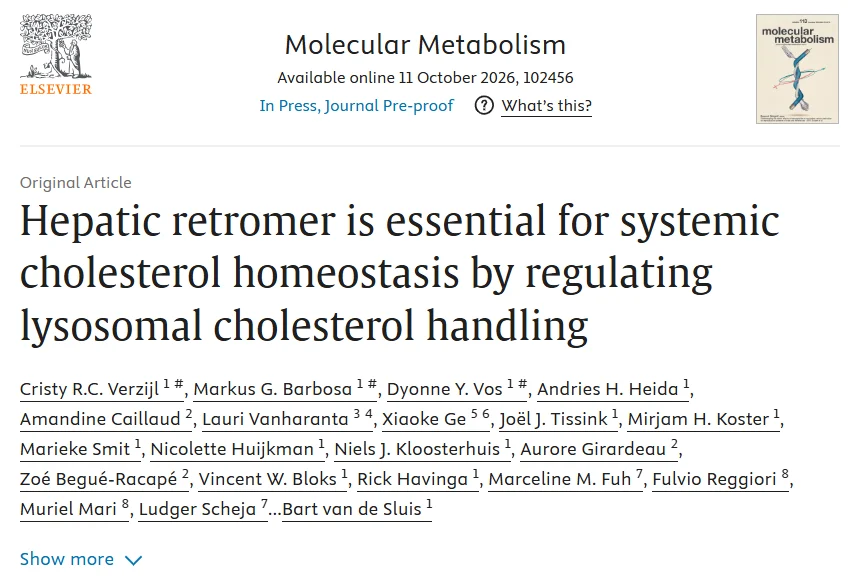 Markus Gregorio Barbosa: Hepatic VPS35 and Cholesterol Homeostasis 1 Markus Gregorio Barbosa: Hepatic VPS35 and Cholesterol Homeostasis