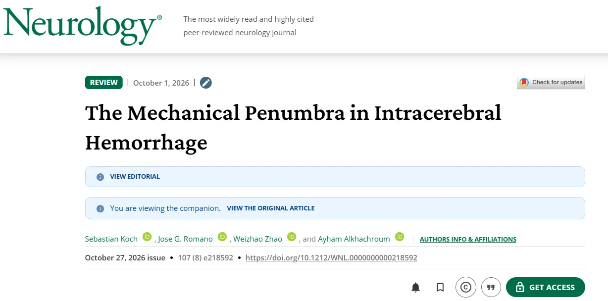 W David Freeman։ The Mechanical Penumbra in Intracerebral Hemorrhage and Its Potential for Tissue Recovery
