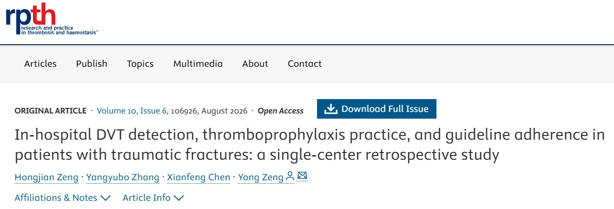 The Real-World Burden Of DVT In Traumatic Fractures - ISTH