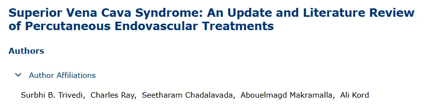 Francisco Chacón-Lozsán: Superior Vena Cava Syndrome - Understanding the Physiology, Diagnosis and Management