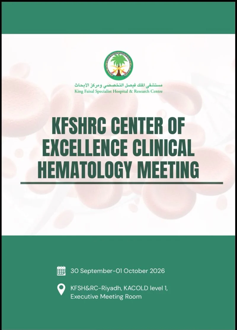 Chokri Ben Lamine: A Two-Day Journey Through Modern Hematology at KFSHRC 1 Chokri Ben Lamine: A Two-Day Journey Through Modern Hematology at KFSHRC