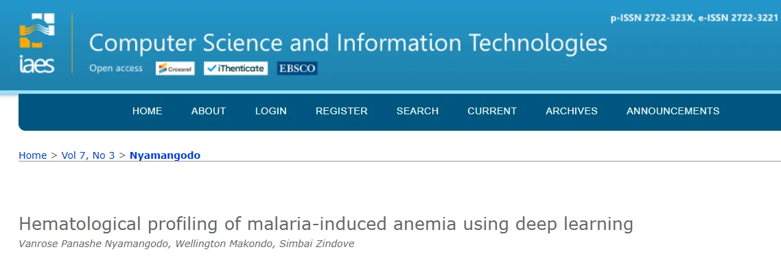 Vanrose Panashe Nyamangodo: A Multi-Task Deep Learning Model For Malaria And Anemia