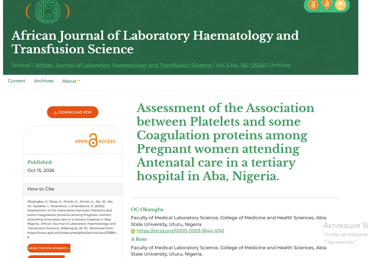 Rose Agor: Celebrating Two New Publications in Haematology Research 1 Rose Agor: Celebrating Two New Publications in Haematology Research